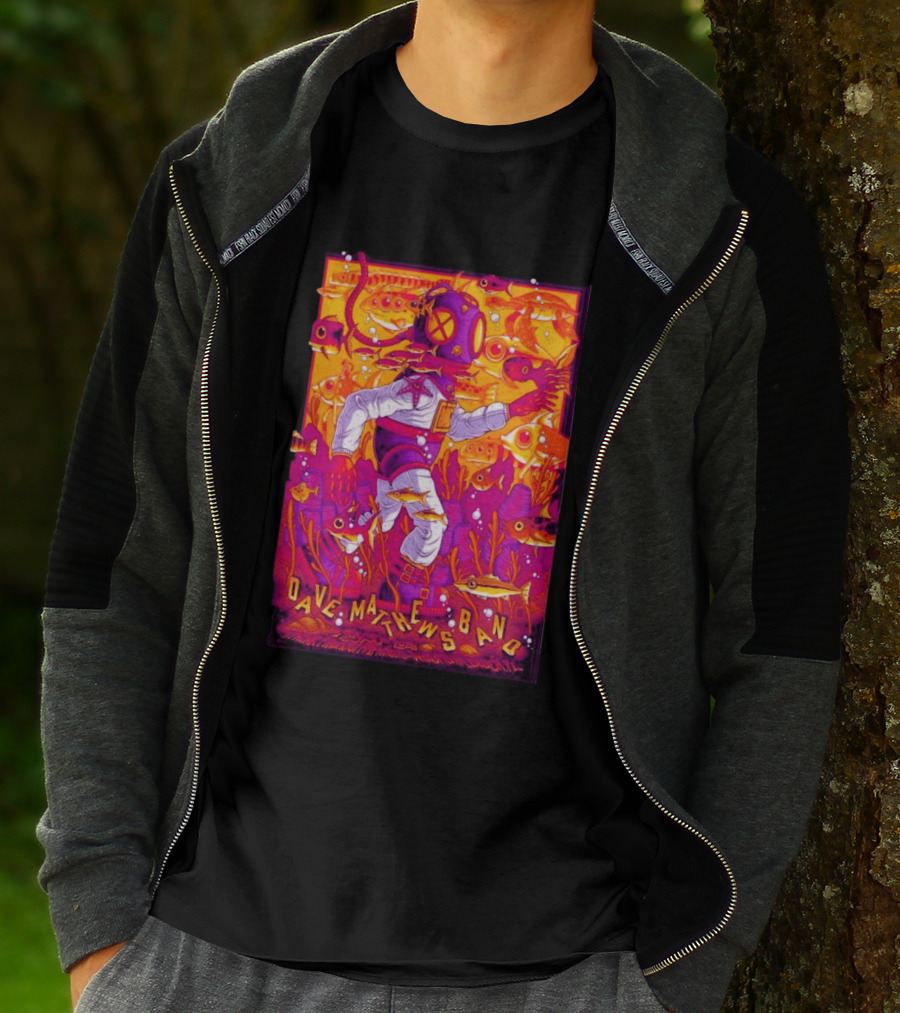 Dave Matthews Band Diver Illustration May 30 2026 ITHINK Financial Amphitheatre West Palm Beach FL T-Shirt