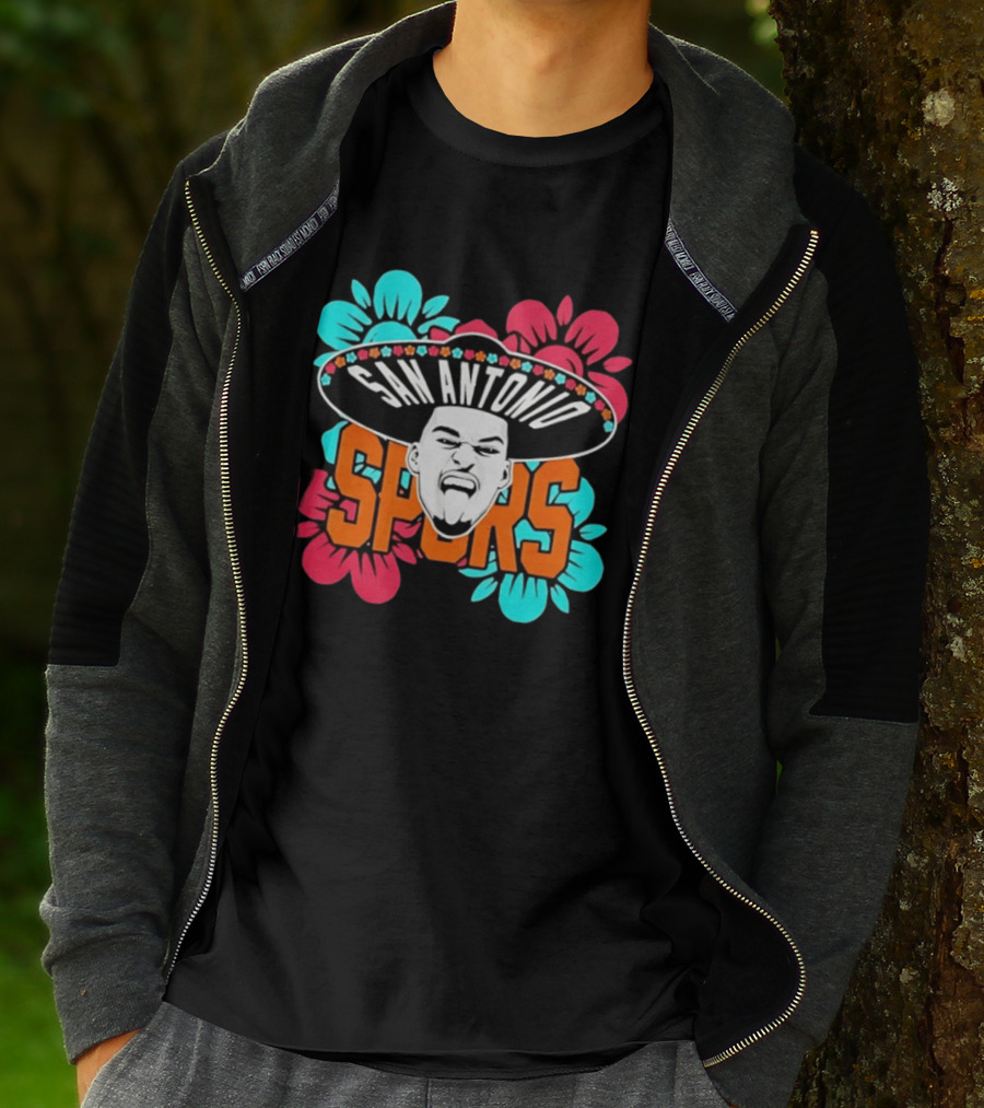 San Antonio Spurs Dejounte Murray Floral Sombrero T-Shirt