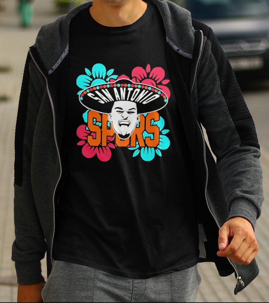 San Antonio Spurs Dejounte Murray Floral Sombrero T-Shirt