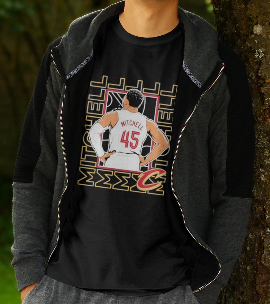Cleveland Cavaliers Mitchell 45 Basketball Star Pose T-Shirt