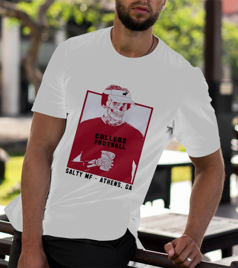 Skeleton College Football Athens Georgia Salty MF Gameday T-Shirt
