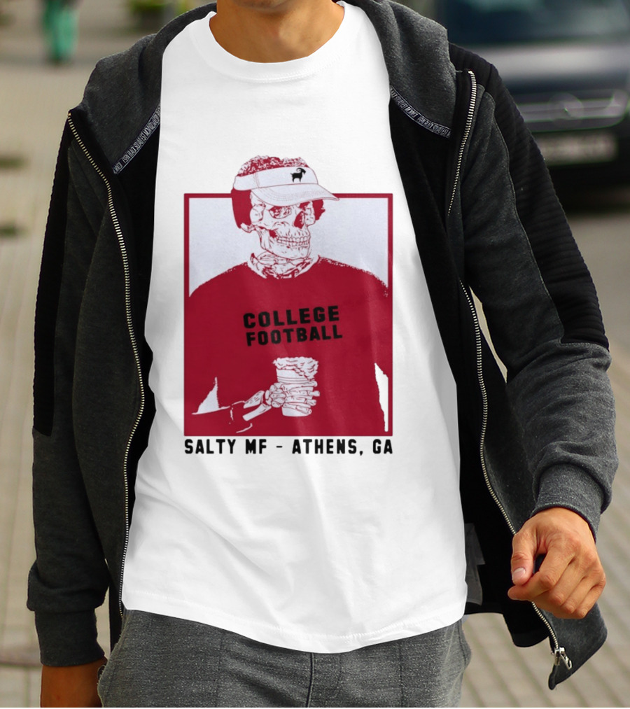 Skeleton College Football Athens Georgia Salty MF Gameday T-Shirt