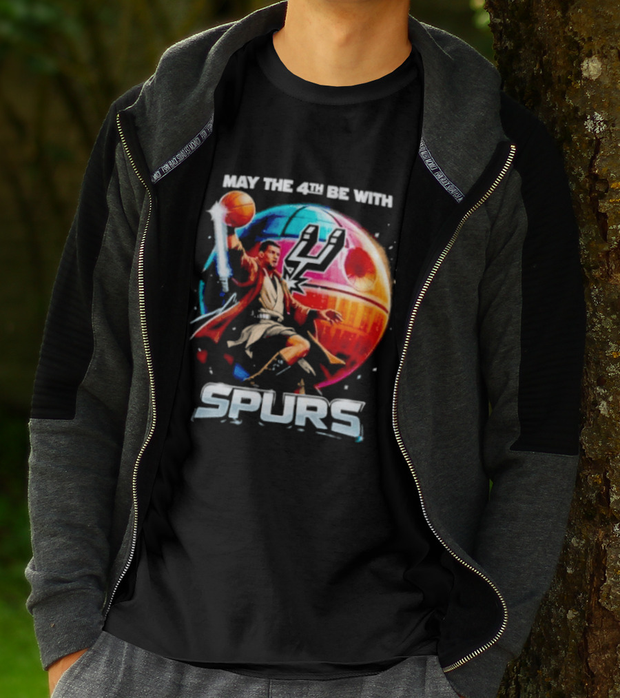 May The 4th Be With Spurs Star Wars Basketball Jedi 2026 T-Shirt