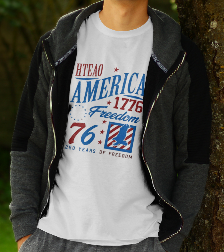 HTEAO America 1776 Freedom 76 250 Years Of Freedom T-Shirt