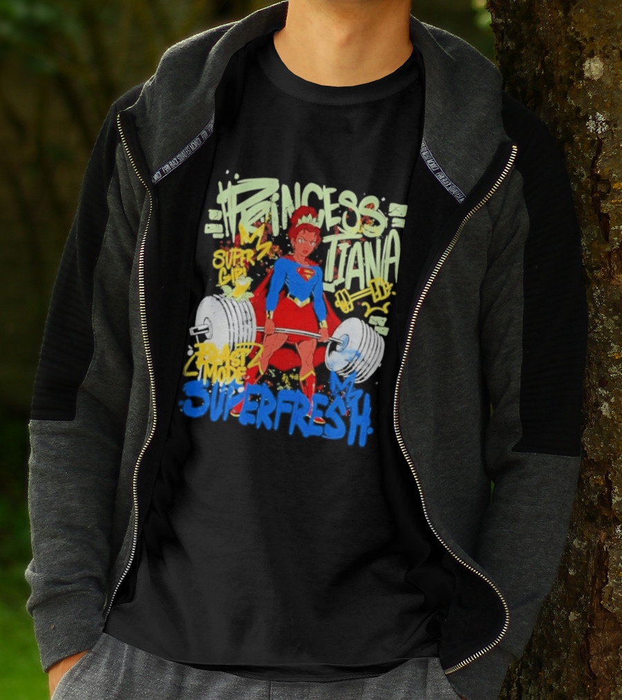 Princess Tiana Supergirl Beast Mode Superfresh Strength Powerlifting T-Shirt