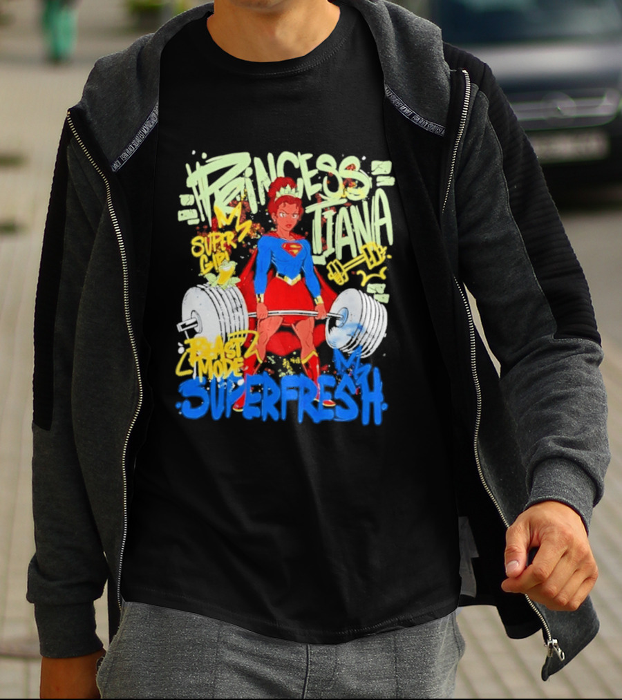 Princess Tiana Supergirl Beast Mode Superfresh Strength Powerlifting T-Shirt