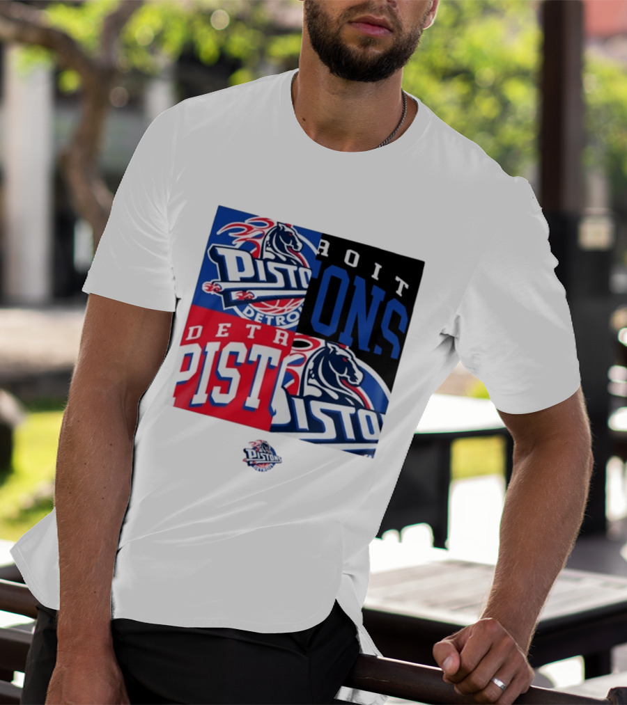 Detroit Pistons New Era Block PISTONS DETROIT Basketball T-Shirt
