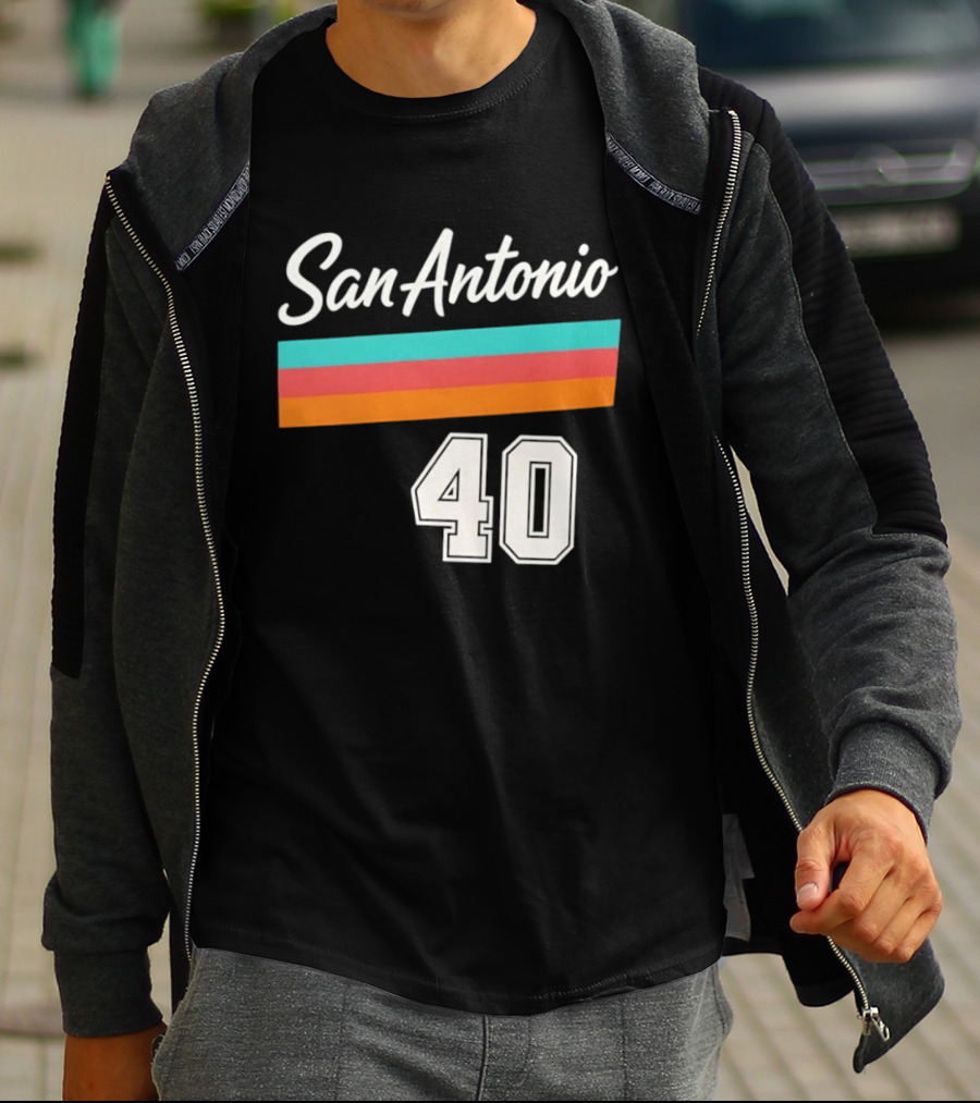 San Antonio Spurs NBA San Antonio 40 Retro Stripes T-Shirt