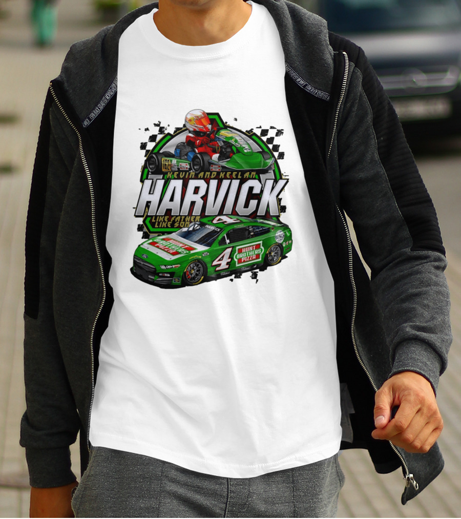 Kevin Keelan Harvick NASCAR 4 Hunt Brothers Pizza Busch Light Like Father Like Son T-Shirt