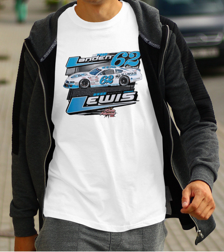Landen 62 Lewis Kings Custom Panels Kevin Harvick Inc Racing Car T-Shirt