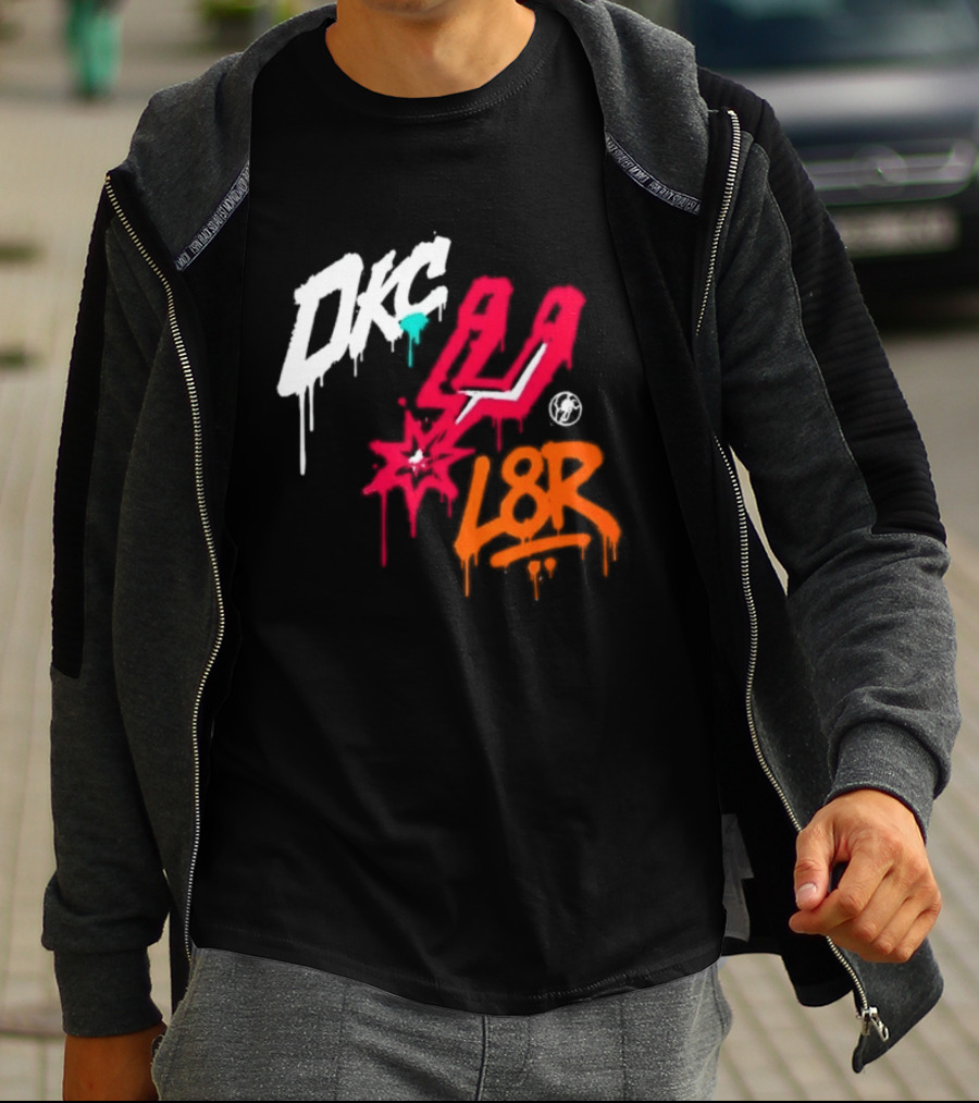 OKC Spurs U L8R Basketball Graffiti T-Shirt