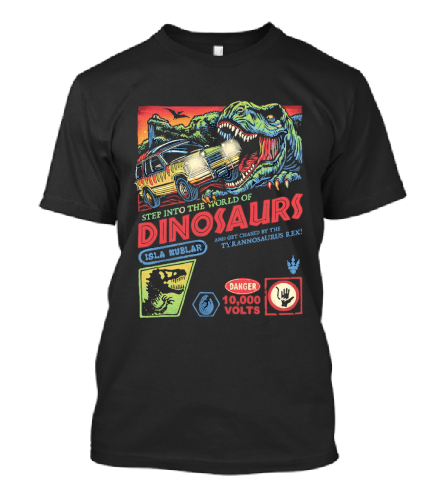 Step Into The World Of Dinosaurs Jala Muzlar T. Anadromerus Rex Danger 10,000 Volts T-Shirt