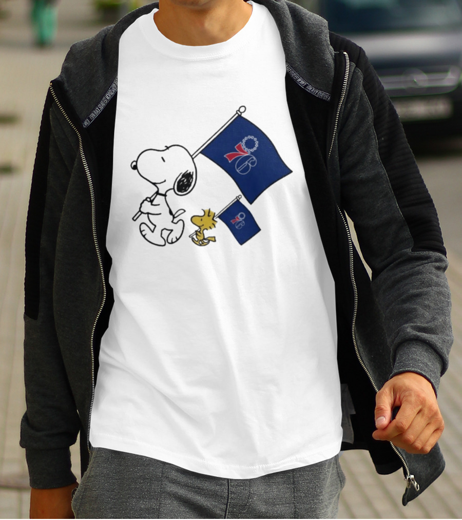NBA Philadelphia 76ers Snoopy Woodstock Flag Peanuts Basketball T-Shirt