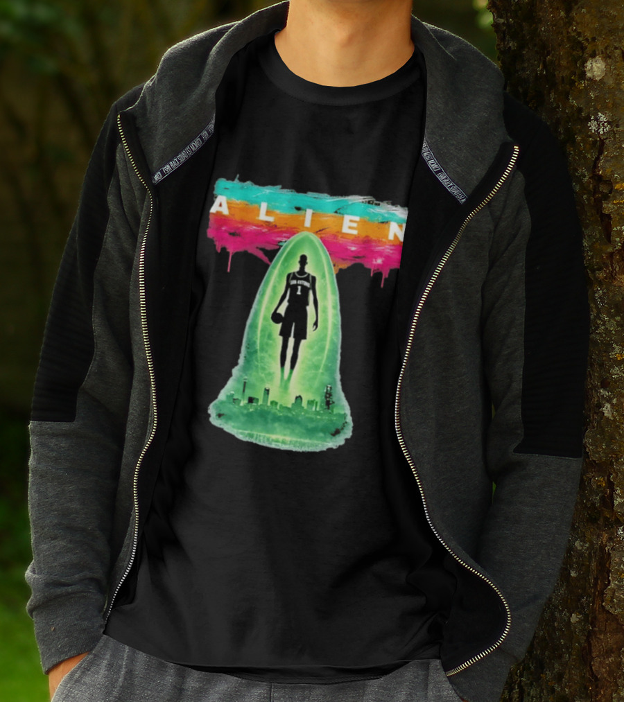 Victor Wembanyama Alien San Antonio Spurs NBA Skyline T-Shirt