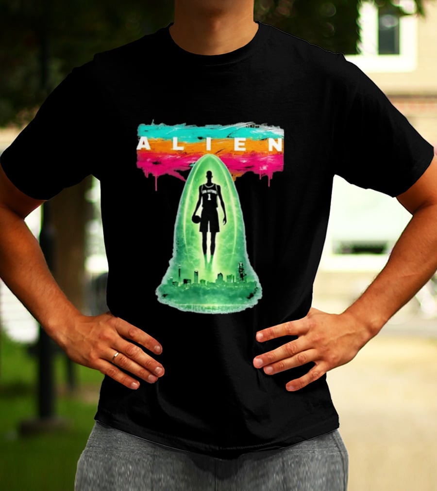 Victor Wembanyama Alien San Antonio Spurs NBA Skyline T-Shirt