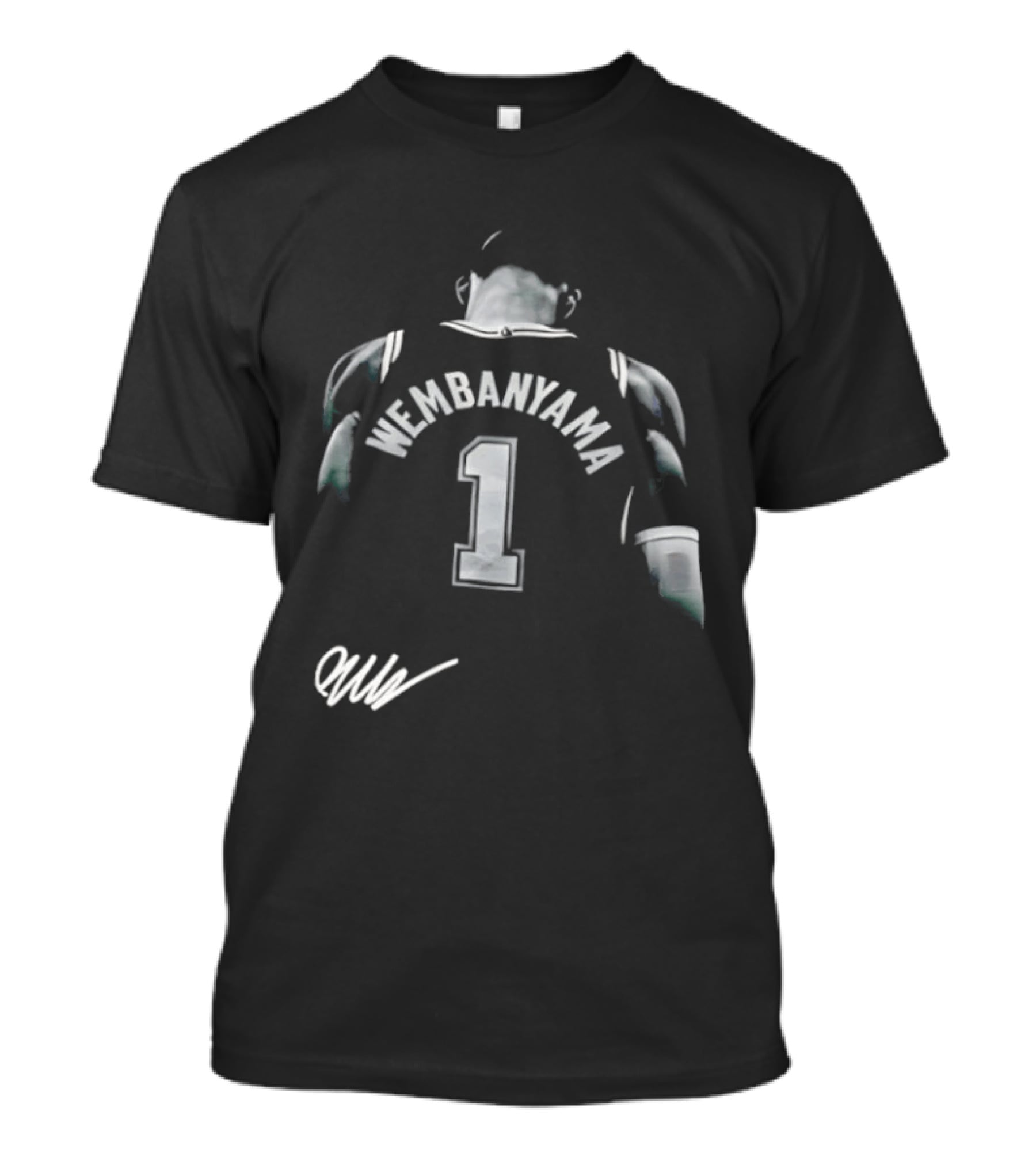 Victor Wembanyama San Antonio Spurs NBA Jersey Number 1 Signature T-Shirt
