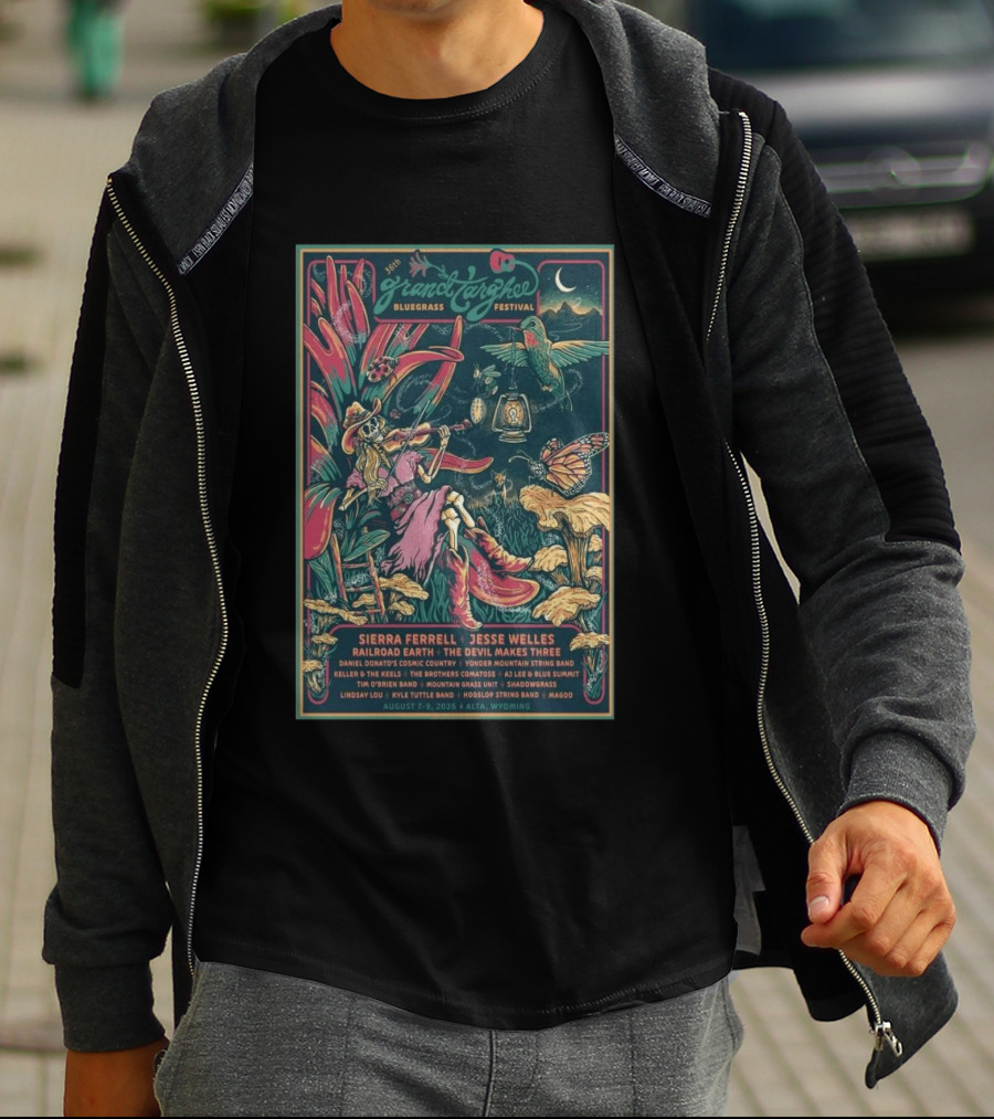 Grand Targhee Bluegrass Festival Aug 7 9 2026 Sierra Ferrell Jesse Welles Railroad Earth Alta Wyoming T-Shirt