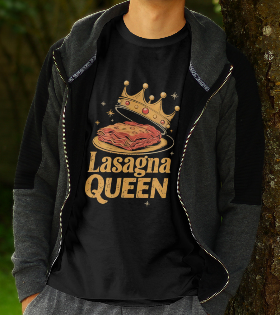 Lasagna Queen Italian Pasta Culinary Royalty Crown Slice Serving T-Shirt