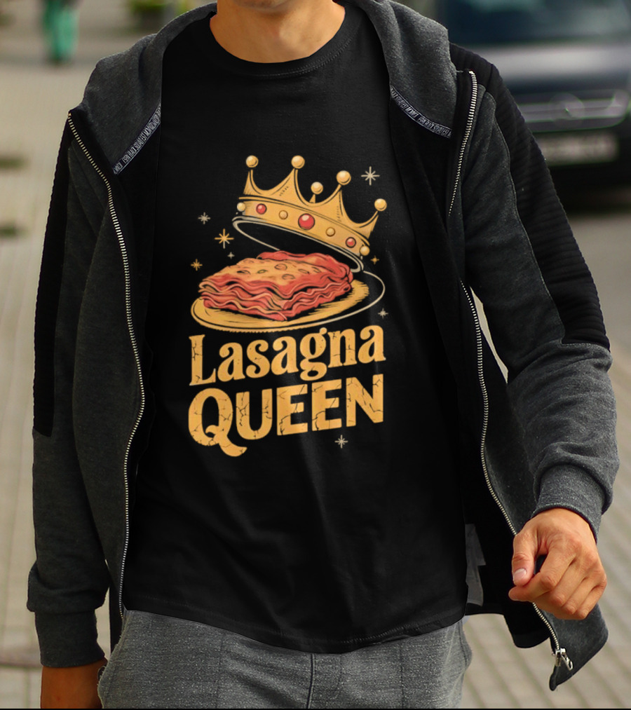 Lasagna Queen Italian Pasta Culinary Royalty Crown Slice Serving T-Shirt
