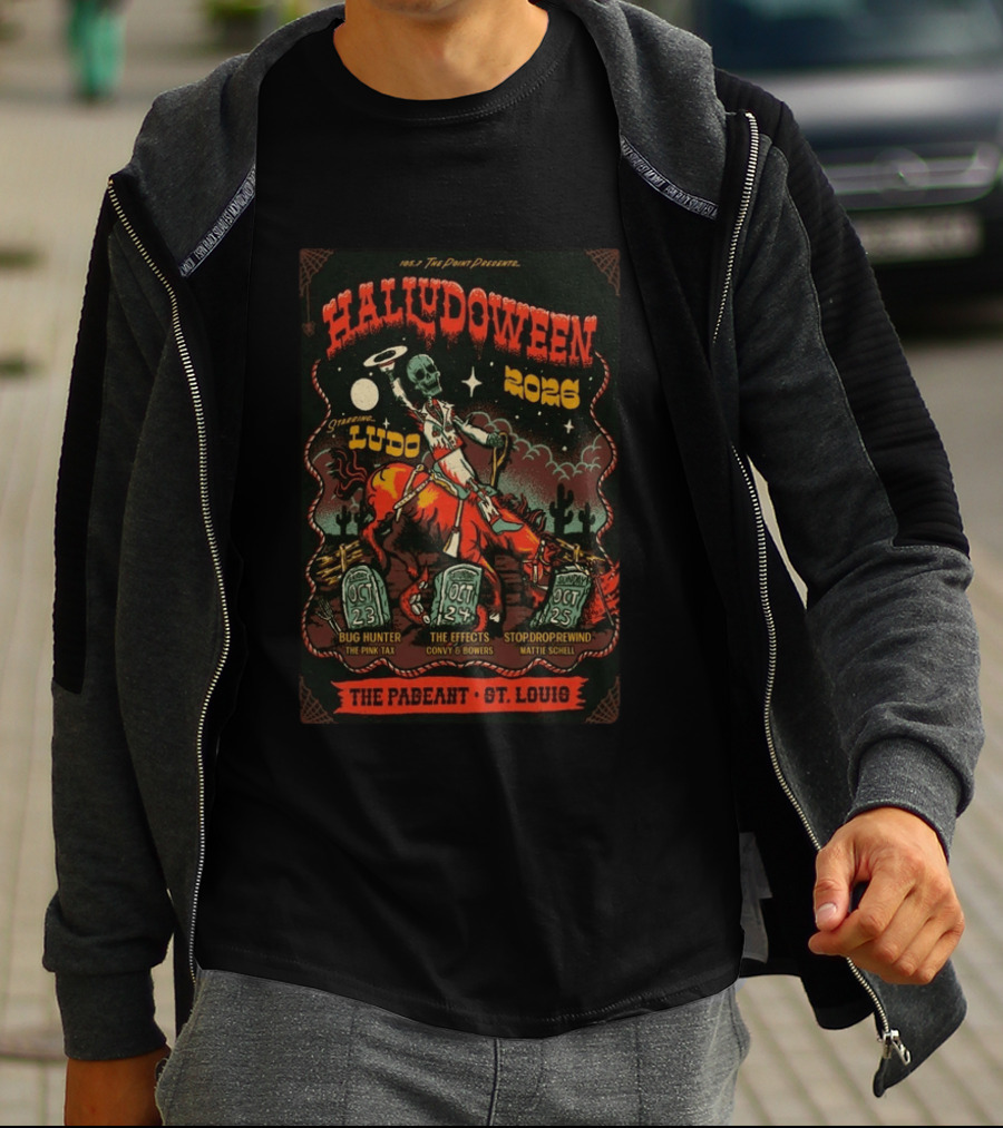HaluDOWEEN 2026 Ludo Live St. Louis With The Effects And Bug Hunter The Pageant T-Shirt