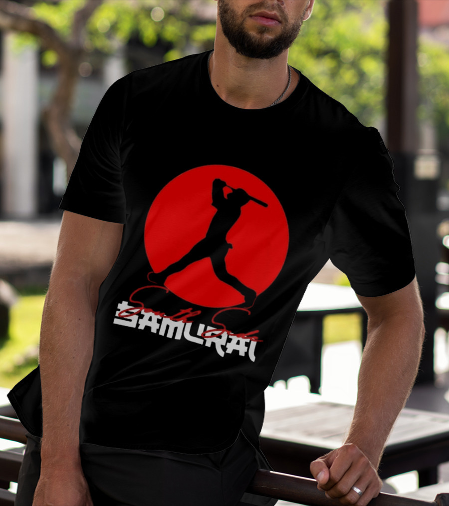 Samurai Baseball Stride Dark Red Circle Sōru Geki T-Shirt