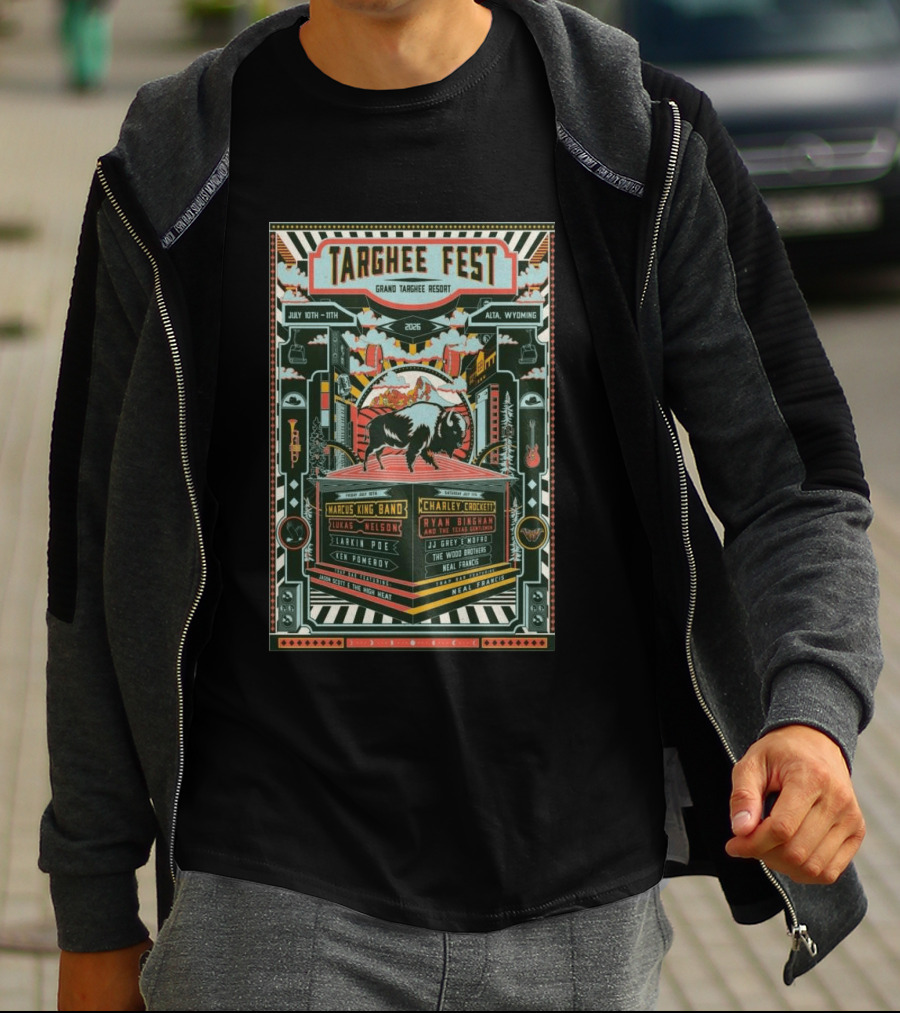 Targhee Fest 2026 Grand Targhee Resort Alta Wyoming Marcus King Band Charley Crockett Ryan Bingham T-Shirt