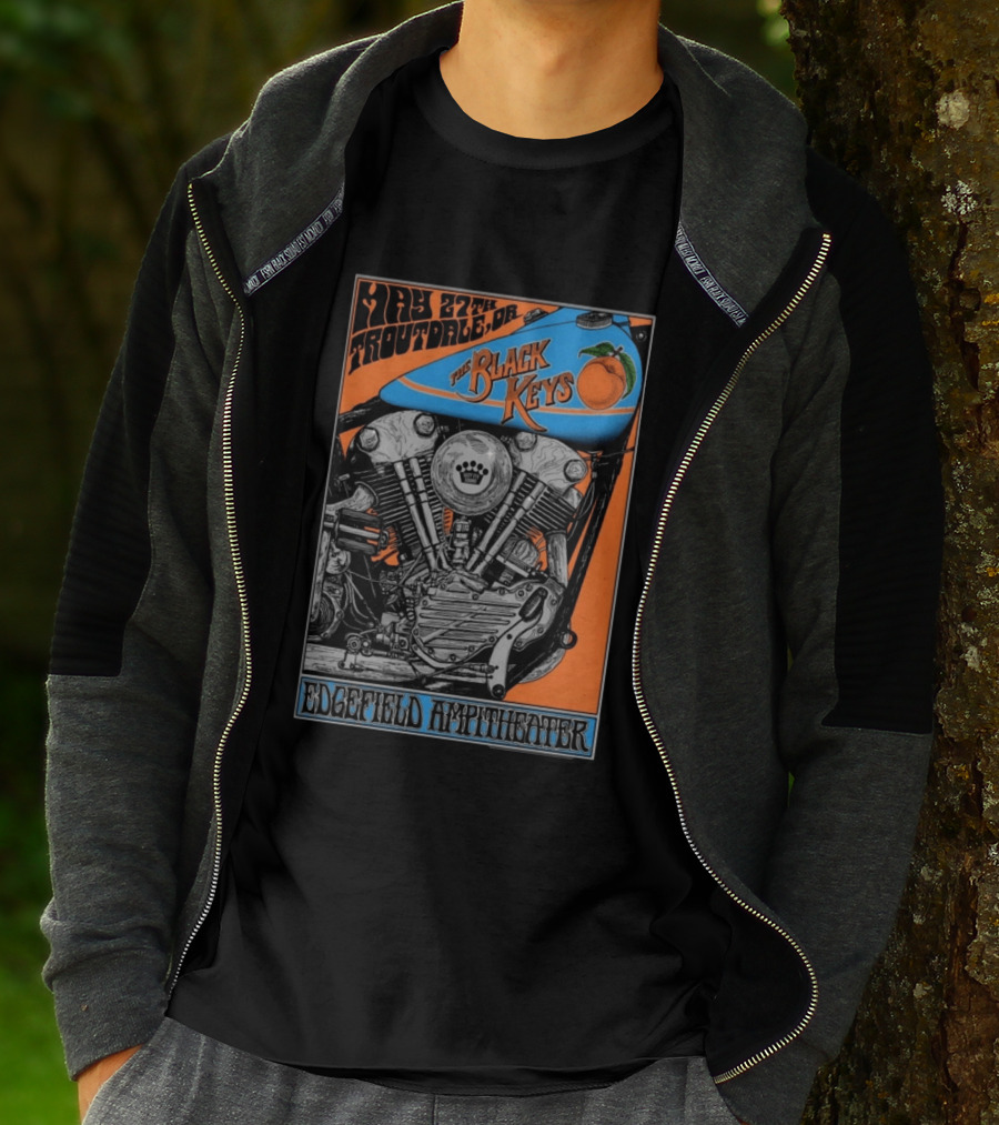 May 27 Troutdale OR The Black Keys Motorcycle Edgefield Amphitheater T-Shirt