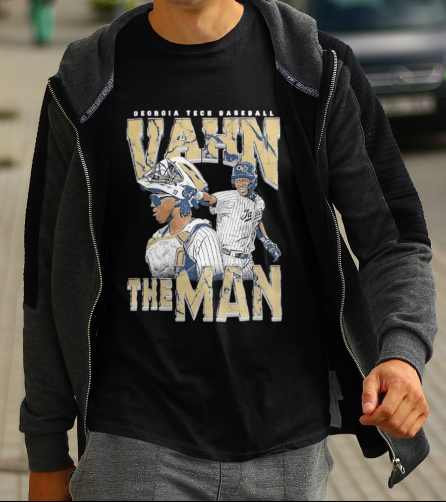 Georgia Tech Baseball Vahn The Man Navy T-Shirt