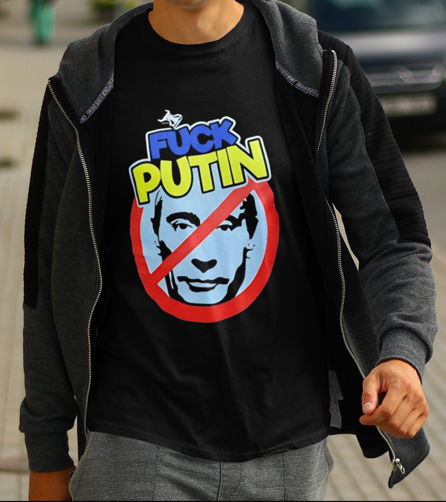 FUCK PUTIN Red Circle Icon With Blue And Yellow T-Shirt