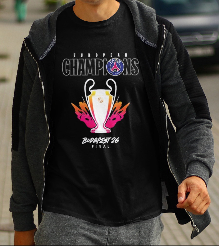 European Champions PSG Budapest 2026 Final T-Shirt