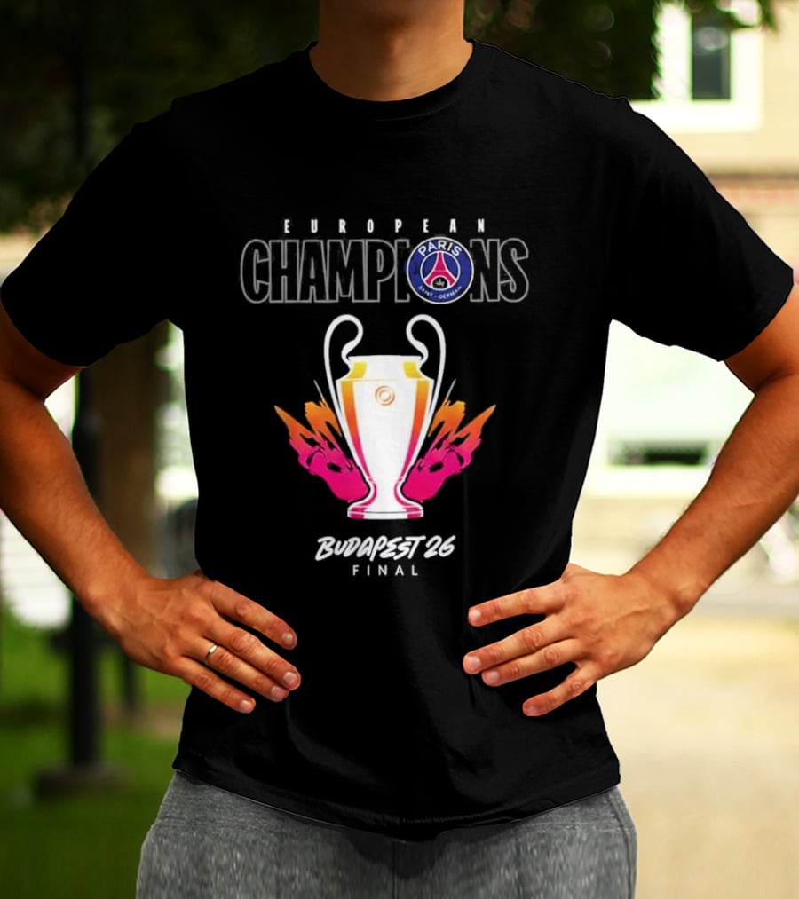 European Champions PSG Budapest 2026 Final T-Shirt