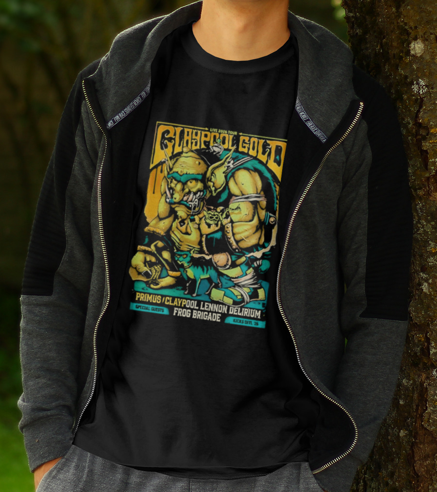 Primus Claypool Lennon Delirium Frog Brigade Crypto Gold Monster T-Shirt
