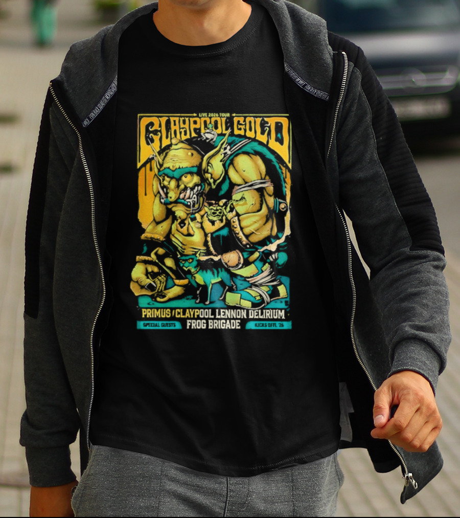 Primus Claypool Lennon Delirium Frog Brigade Crypto Gold Monster T-Shirt