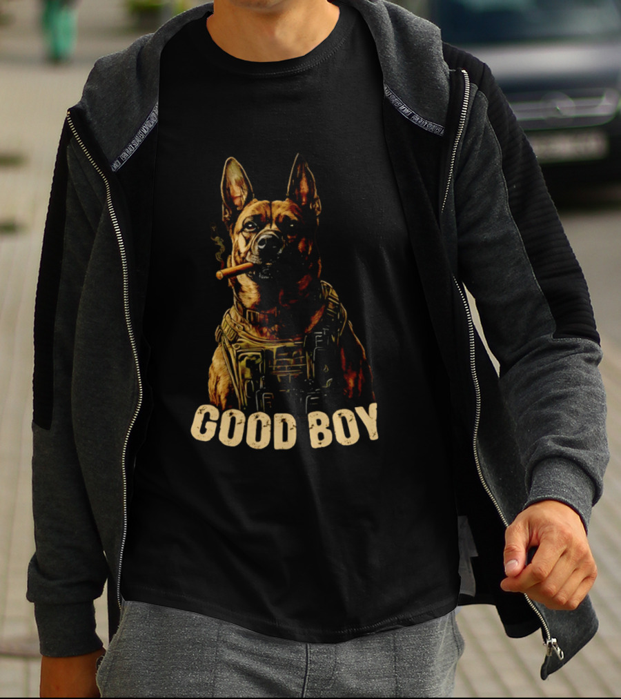 Good Boy K9 German Shepherd Tactical Military Patrol Hero Dog Cigar T-Shirt