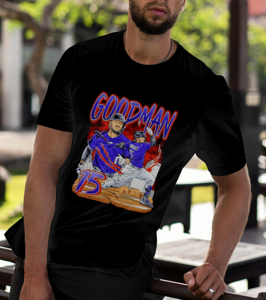 Goodman 15 Colorado Rockies Baseball Player Dynamic T-Shirt