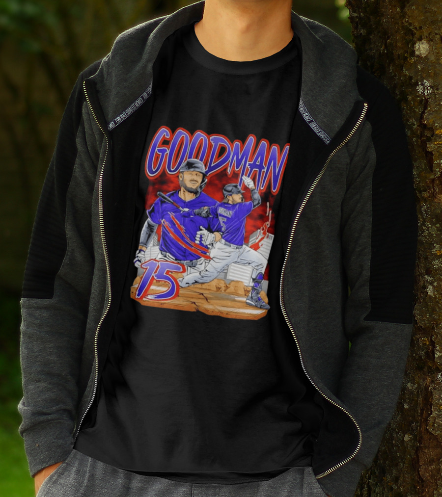 Goodman 15 Colorado Rockies Baseball Player Dynamic T-Shirt