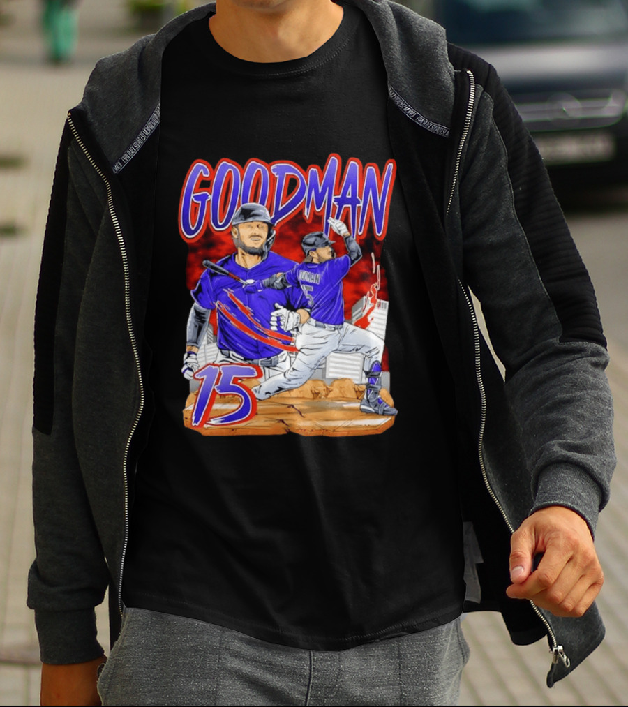 Goodman 15 Colorado Rockies Baseball Player Dynamic T-Shirt