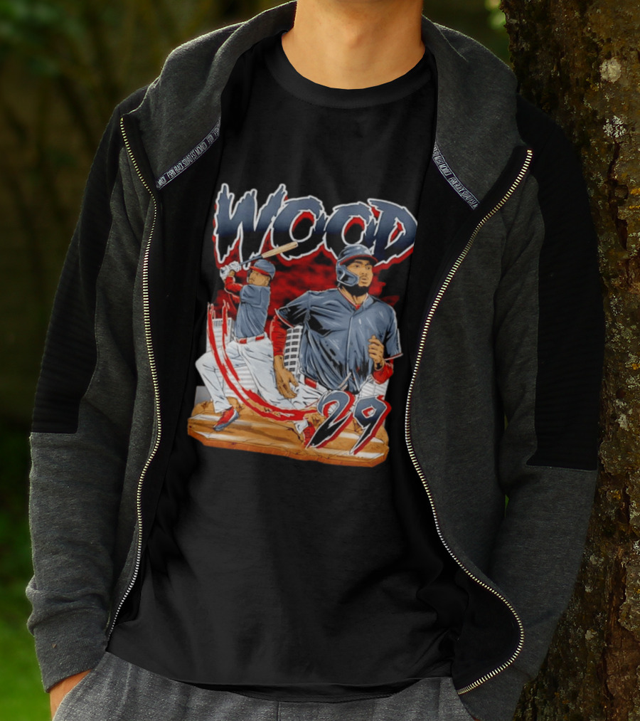 Wood 29 Washington Baseball Player Action T-Shirt