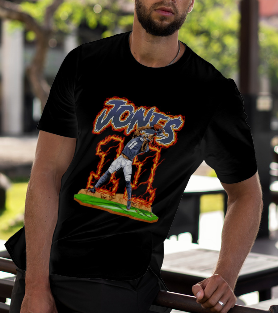 Jones 11 Julio Atlanta Falcons Flaming Football Player T-Shirt