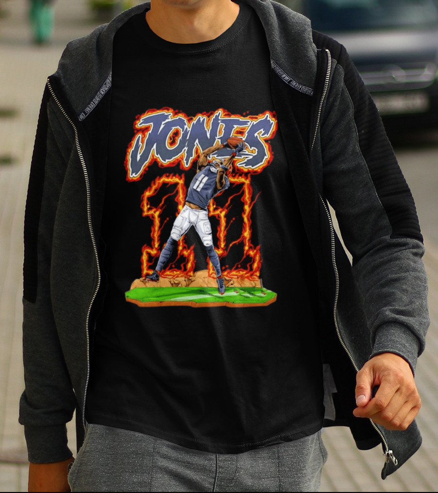 Jones 11 Julio Atlanta Falcons Flaming Football Player T-Shirt