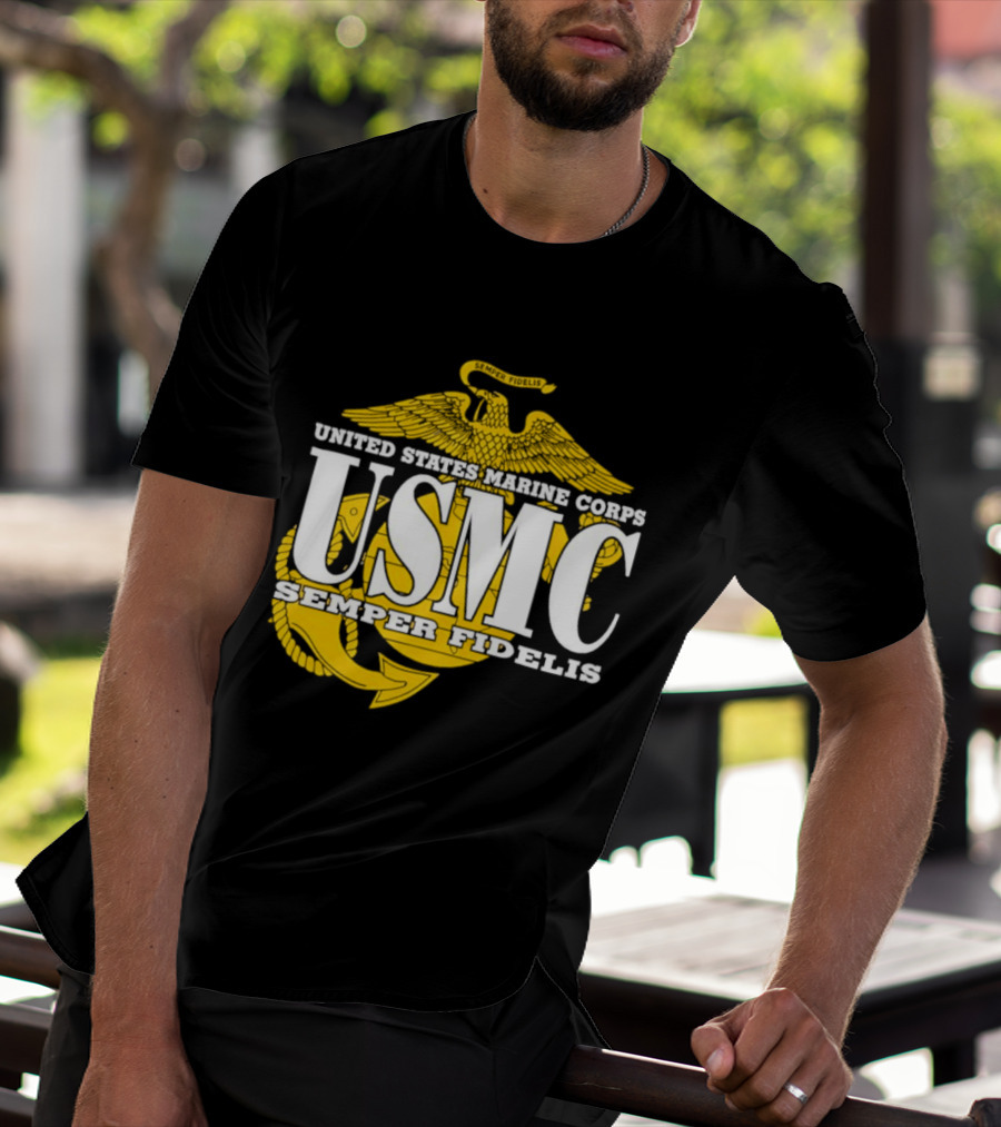 United States Marine Corps USMC Semper Fidelis Eagle Globe Anchor T-Shirt