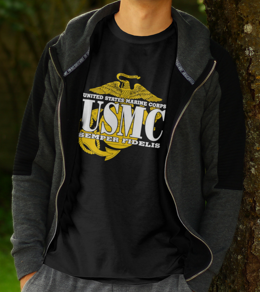 United States Marine Corps USMC Semper Fidelis Eagle Globe Anchor T-Shirt