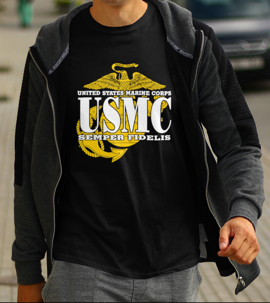 United States Marine Corps USMC Semper Fidelis Eagle Globe Anchor T-Shirt