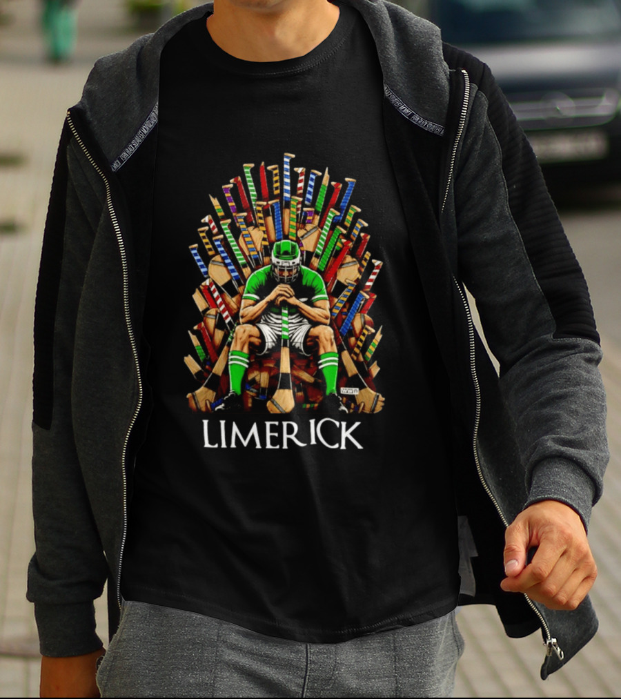 Limerick Hurler Throne Of Hurleys T-Shirt