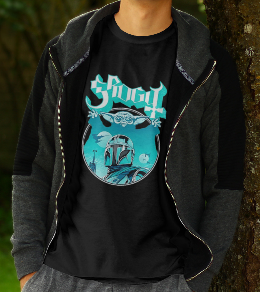 Grogu Mandalorian Ghost Band Star Wars T-Shirt