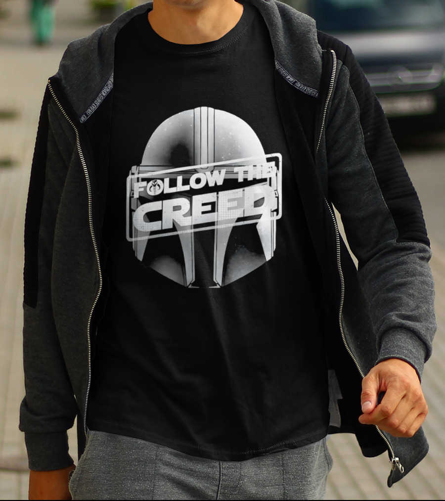 Mandalorian Helmet Follow The Creed Star Wars T-Shirt