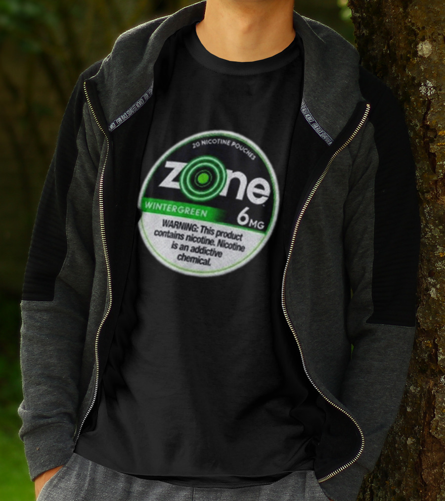 20 Nicotine Pouches Zone Wintergreen 6mg Warning Contains Nicotine T-Shirt