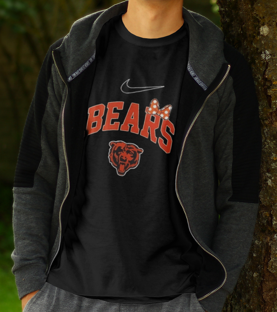 Chicago Bears Boo To You Fa Boo Lous Rugby Minnie Bow 2 Sided T-Shirt