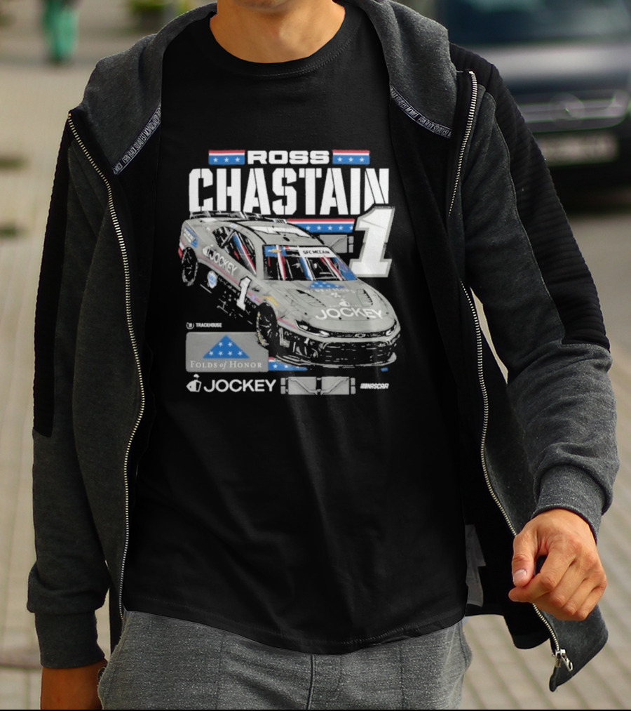 Ross Chastain #1 2026 Jockey Folds Of Honor Racing Car T-Shirt