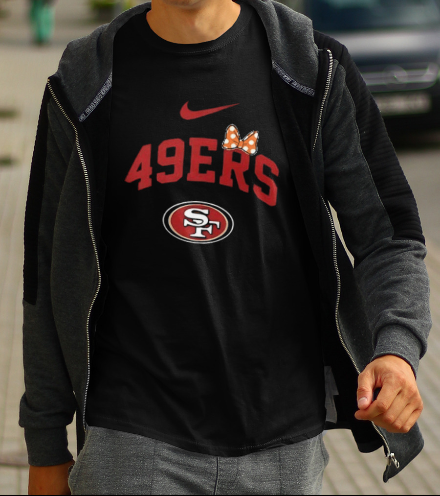 Nike San Francisco 49ers Fa Boo Lous Boos SF Football Bow Halloween T-Shirt